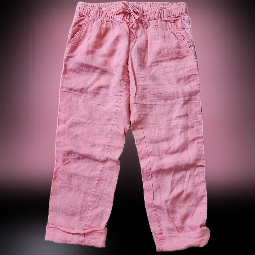 Stylus brand Women's, Small, 100% Linen pants, Salmon colored